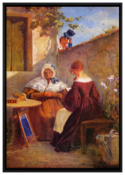 Carl Spitzweg - Der Liebesbrief auf Leinwandbild gerahmt Größe 100x70