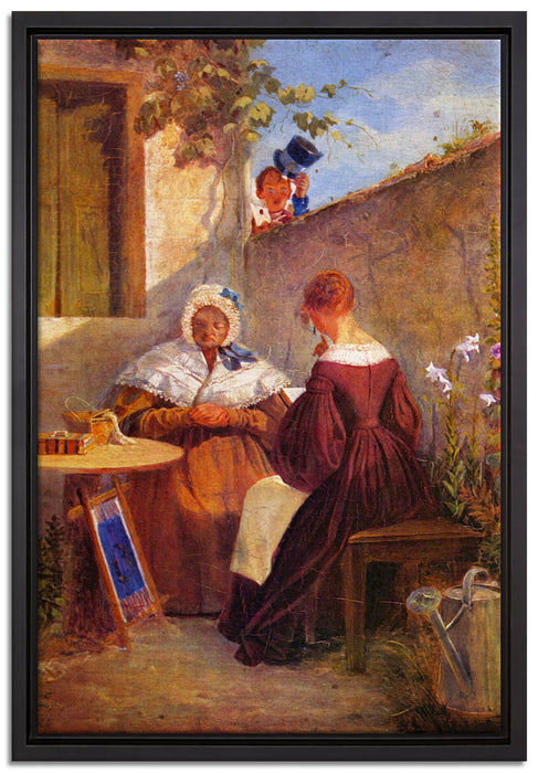 Carl Spitzweg - Der Liebesbrief  auf Leinwandbild gerahmt Größe 60x40