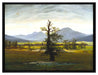 Caspar David Friedrich - Der einsame Baum  auf Leinwandbild gerahmt Größe 80x60
