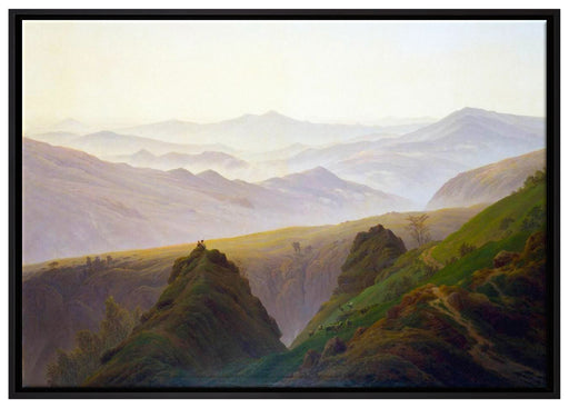 Caspar David Friedrich - Morgens in den Bergen auf Leinwandbild gerahmt Größe 100x70