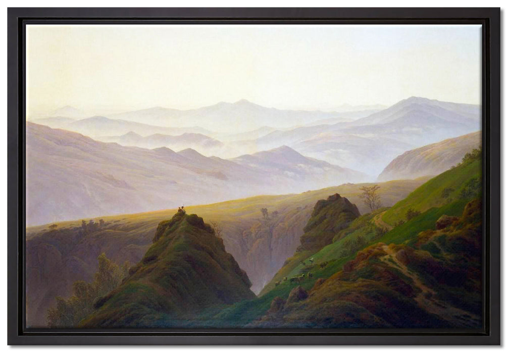 Caspar David Friedrich - Morgens in den Bergen  auf Leinwandbild gerahmt Größe 60x40