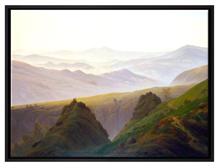 Caspar David Friedrich - Morgens in den Bergen  auf Leinwandbild gerahmt Größe 80x60