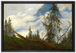 Caspar David Friedrich - Berggipfel mit ziehenden Wolke  auf Leinwandbild gerahmt Größe 60x40