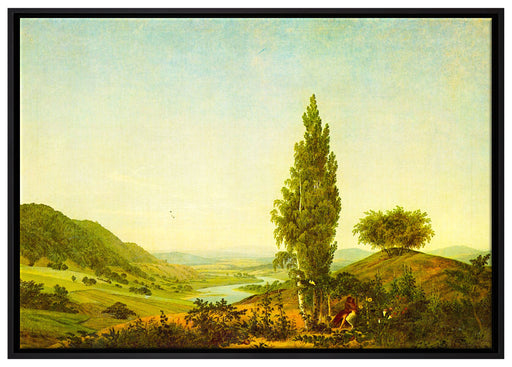 Caspar David Friedrich - Der Sommer Landschaft mit Lie auf Leinwandbild gerahmt Größe 100x70