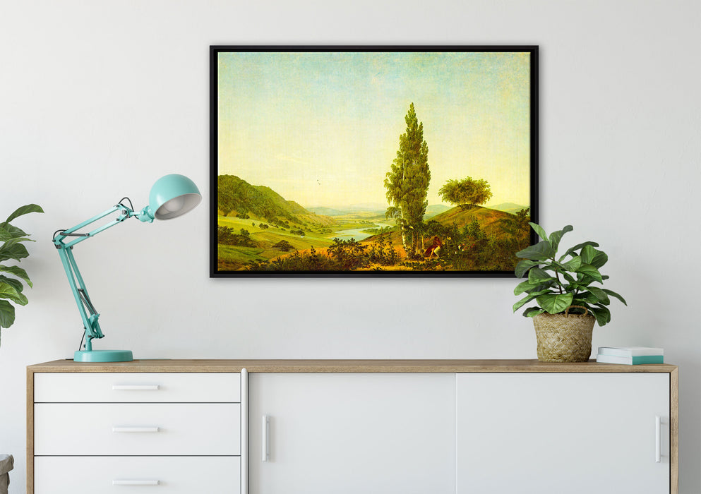 Caspar David Friedrich - Der Sommer Landschaft mit Lie auf Leinwandbild gerahmt verschiedene Größen im Wohnzimmer