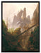 Caspar David Friedrich - Felsenlandschaft im Elbsandste  auf Leinwandbild gerahmt Größe 80x60