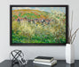 Claude Monet - Blühende Pflaumenbäume  auf Leinwandbild gerahmt mit Kirschblüten