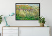 Claude Monet - Blühende Pflaumenbäume  auf Leinwandbild gerahmt verschiedene Größen im Wohnzimmer