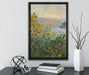 Claude Monet - Blumenbeete in Vetheuil  auf Leinwandbild gerahmt mit Kirschblüten