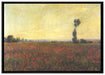 Claude Monet - Mohnfeld I auf Leinwandbild gerahmt Größe 100x70