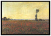 Claude Monet - Mohnfeld I auf Leinwandbild gerahmt Größe 100x70