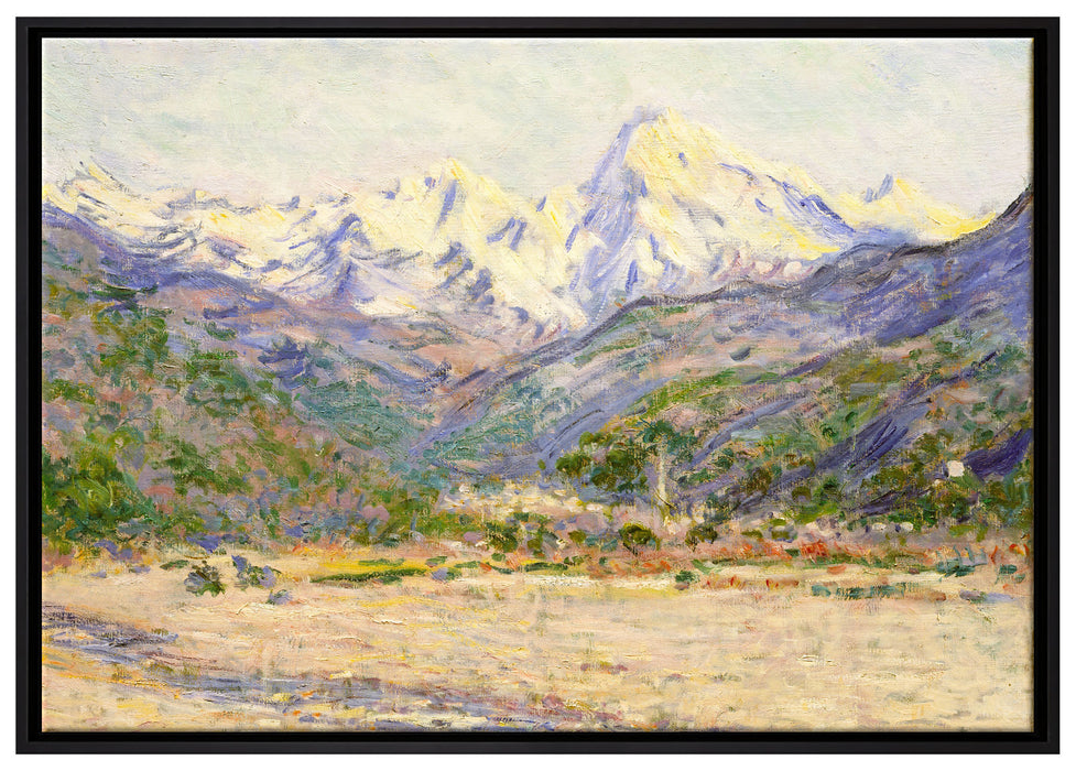 Claude Monet - Das Tal der Nervia  auf Leinwandbild gerahmt Größe 100x70