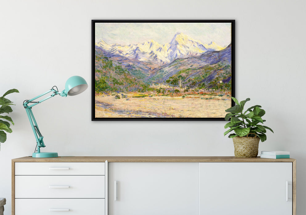 Claude Monet - Das Tal der Nervia  auf Leinwandbild gerahmt verschiedene Größen im Wohnzimmer