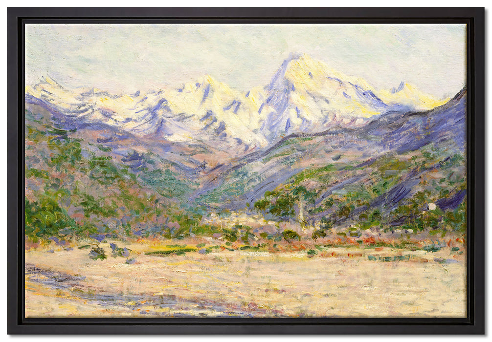 Claude Monet - Das Tal der Nervia   auf Leinwandbild gerahmt Größe 60x40