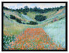 Claude Monet - Mohnfeld bei Giverny   auf Leinwandbild gerahmt Größe 80x60