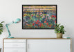 Claude Monet - Pfingstrosen-Garten  auf Leinwandbild gerahmt verschiedene Größen im Wohnzimmer