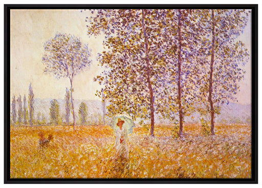 Claude Monet - Pappeln im Sonnenlicht  auf Leinwandbild gerahmt Größe 100x70