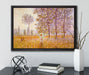 Claude Monet - Pappeln im Sonnenlicht  auf Leinwandbild gerahmt mit Kirschblüten