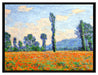 Claude Monet - Mohnfeld Giverny   auf Leinwandbild gerahmt Größe 80x60