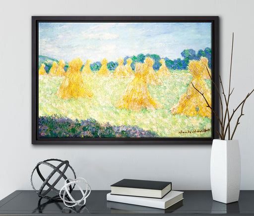 Claude Monet - Die jungen Damen von Giverny auf Leinwandbild gerahmt mit Kirschblüten