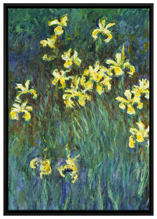 Claude Monet - Gelbe Schwertlilien  auf Leinwandbild gerahmt Größe 100x70