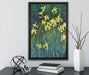 Claude Monet - Gelbe Schwertlilien  auf Leinwandbild gerahmt mit Kirschblüten
