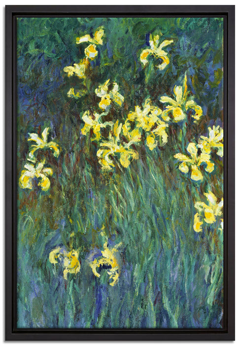 Claude Monet - Gelbe Schwertlilien   auf Leinwandbild gerahmt Größe 60x40