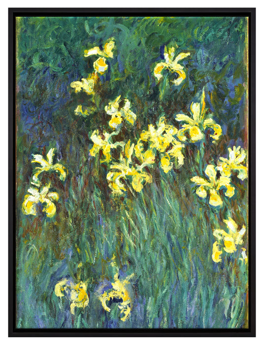 Claude Monet - Gelbe Schwertlilien   auf Leinwandbild gerahmt Größe 80x60
