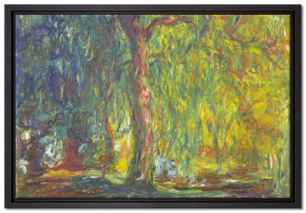 Claude Monet - Trauerweide   auf Leinwandbild gerahmt Größe 60x40