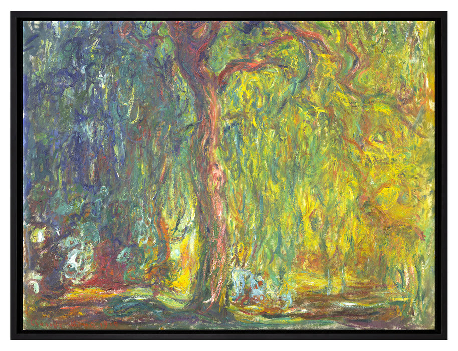 Claude Monet - Trauerweide   auf Leinwandbild gerahmt Größe 80x60