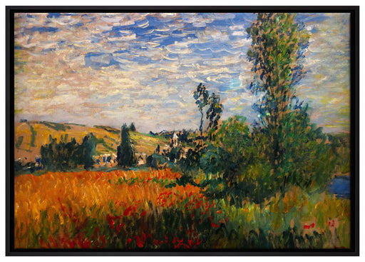 Claude Monet - Weg durch die Mohnfelder Ile Saint-Mart auf Leinwandbild gerahmt Größe 100x70