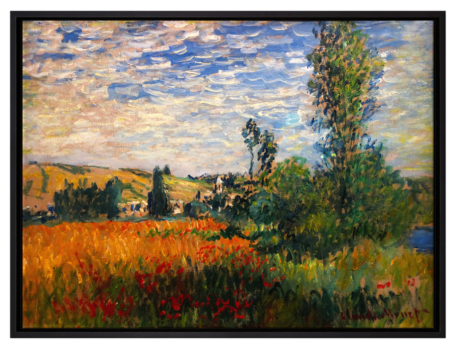 Claude Monet - Weg durch die Mohnfelder Ile Saint-Mart  auf Leinwandbild gerahmt Größe 80x60