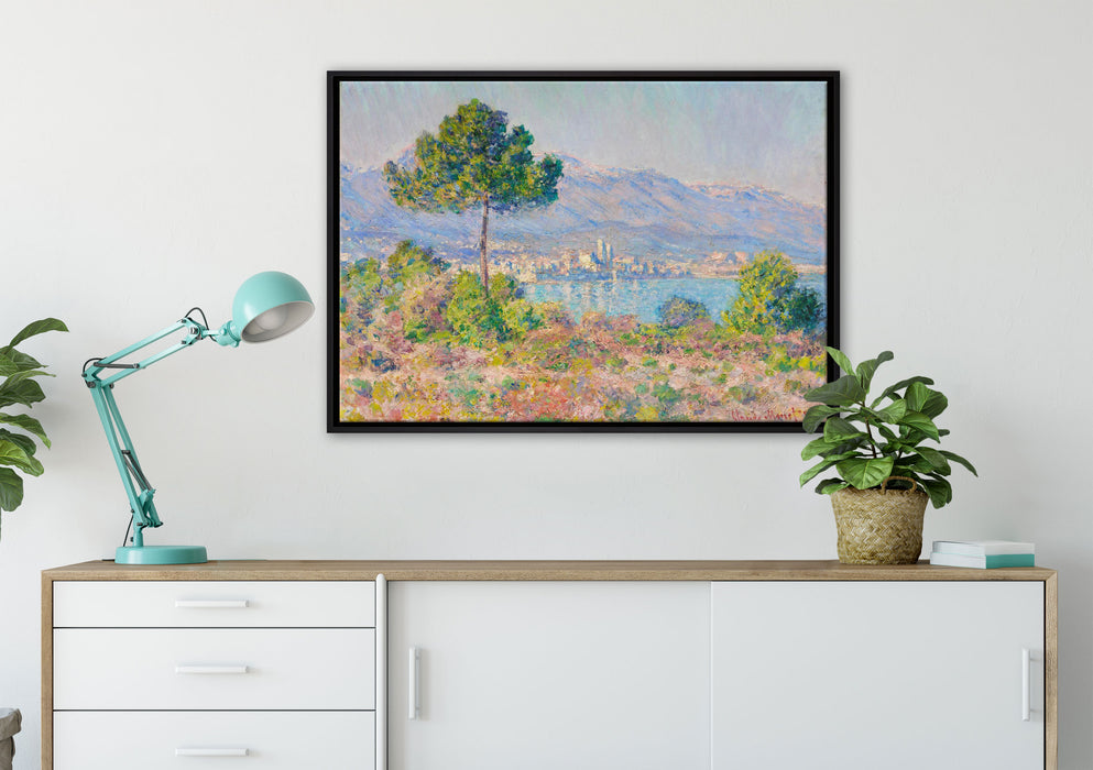 Claude Monet - Antibes vue du plateau Notre Dame auf Leinwandbild gerahmt verschiedene Größen im Wohnzimmer