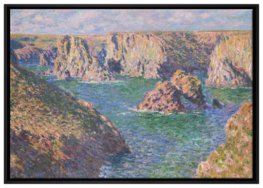 Claude Monet - Der Felsen von Guibel auf Leinwandbild gerahmt Größe 100x70