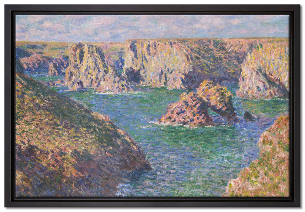 Claude Monet - Der Felsen von Guibel  auf Leinwandbild gerahmt Größe 60x40