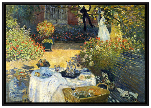Claude Monet - Die Mittagsmahlzeit  auf Leinwandbild gerahmt Größe 100x70