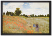 Claude Monet - Mohnfeld II  auf Leinwandbild gerahmt Größe 60x40
