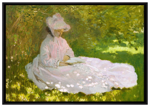 Claude Monet - Frühlingszeit  auf Leinwandbild gerahmt Größe 100x70