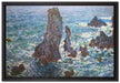 Claude Monet - Felsen bei Belle-Ile  auf Leinwandbild gerahmt Größe 60x40
