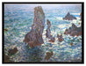Claude Monet - Felsen bei Belle-Ile  auf Leinwandbild gerahmt Größe 80x60