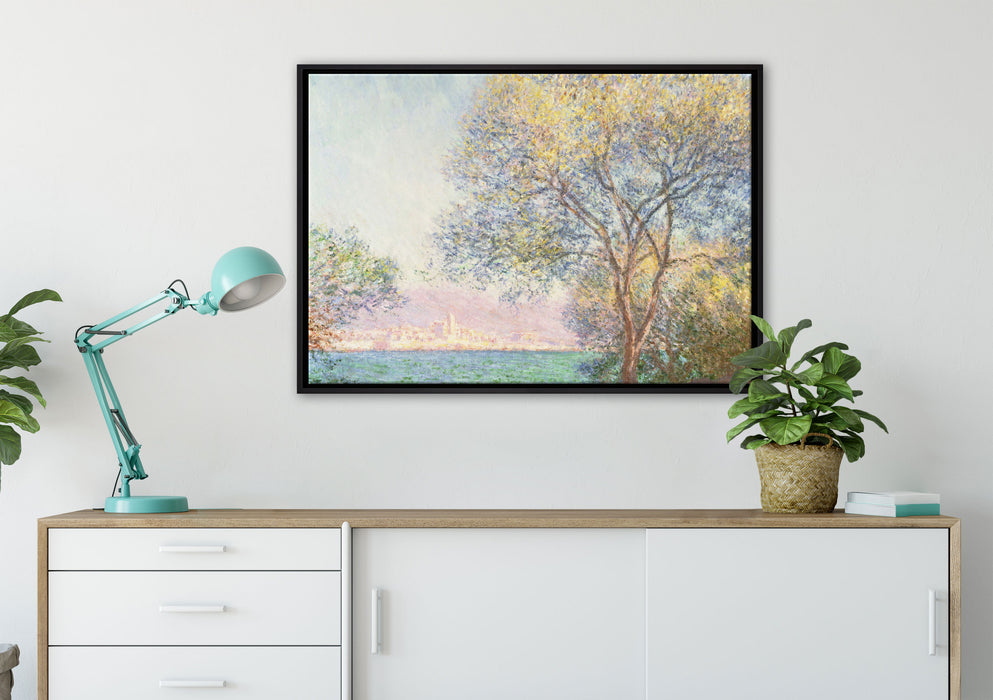 Claude Monet - Antibes Blick vom Salis Garten  auf Leinwandbild gerahmt verschiedene Größen im Wohnzimmer