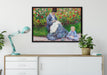 Claude Monet - Camille Monet und ein Kind im Garten des auf Leinwandbild gerahmt verschiedene Größen im Wohnzimmer