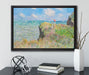 Claude Monet - Spaziergang auf Klippen-Ebene bei Pourvi auf Leinwandbild gerahmt mit Kirschblüten