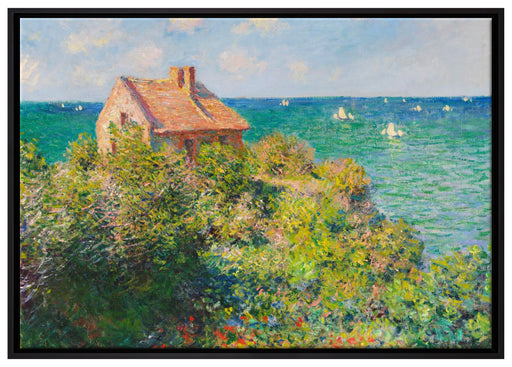 Claude Monet - Fischer-Häuschen in Varengeville auf Leinwandbild gerahmt Größe 100x70