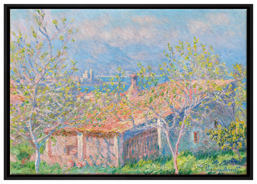 Claude Monet - Gärtner Häuschen in Antibes auf Leinwandbild gerahmt Größe 100x70