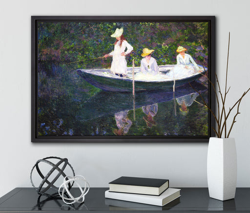 Claude Monet - En norvégienne auf Leinwandbild gerahmt mit Kirschblüten
