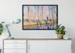 Claude Monet - Pierre Hoschede und Michel Monet am Ufer auf Leinwandbild gerahmt verschiedene Größen im Wohnzimmer