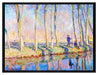 Claude Monet - Pierre Hoschede und Michel Monet am Ufer  auf Leinwandbild gerahmt Größe 80x60