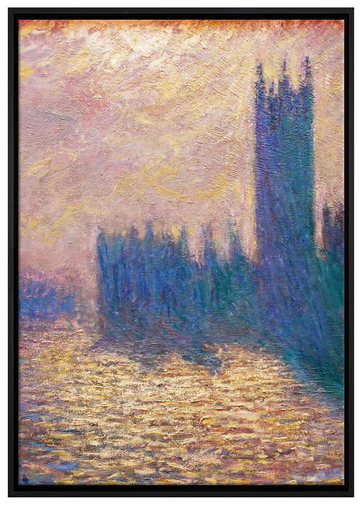 Claude Monet - Claude Monet - Das Parlament von London auf Leinwandbild gerahmt Größe 100x70