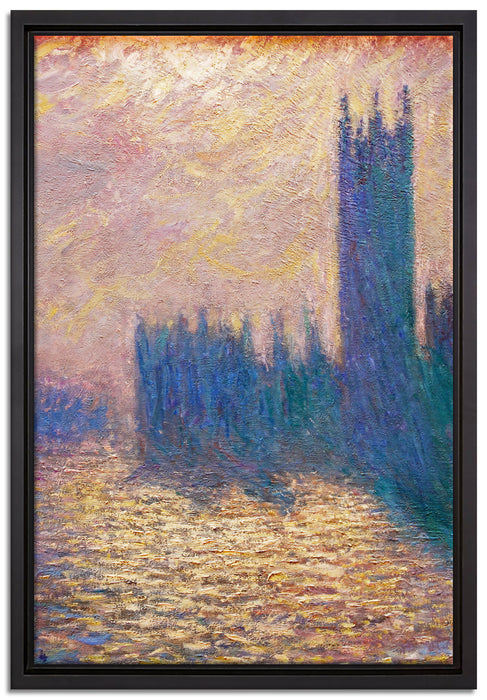 Claude Monet - Claude Monet - Das Parlament von London  auf Leinwandbild gerahmt Größe 60x40